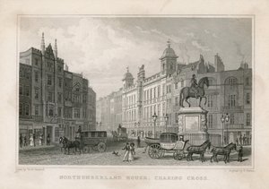 Northumberland House, Charing Cross. Bishs Loterijkantoor, No 9 Charing Cross, is naast het Golden Cross Hotel door English School