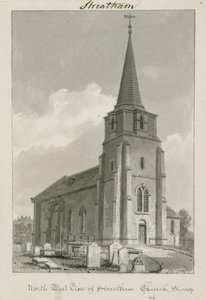 Noordwest Uitzicht van Streatham Kerk, Surrey door English School