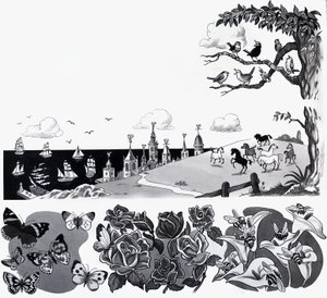 Illustratie van een kinderliedje door English School