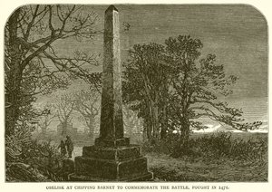 Obelisk in Chipping Barnet ter herdenking van de slag, gevochten in 1471