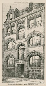 Kantoren, Austin Friars, Londen EC, Aston Webb, architect door English School