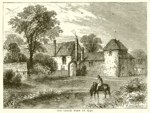 Oude Chalk Farm in 1730 door English School