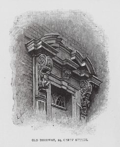 Oude deuropening, 24, Carey Street (litho) door English School