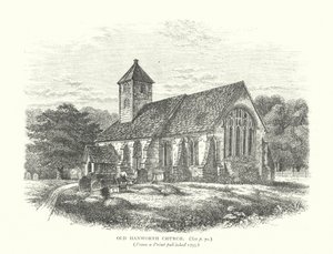 Oude Hanworth Kerk (gravure) door English School