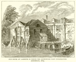 Oud Huis in Lambeth waar de Samenzweerders van het Kruitvatcomplot bijeenkwamen, 1605