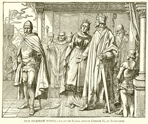 Oude Zwabische types.--Ernst van Zwaben voor Koenraad II, in Ingelheim