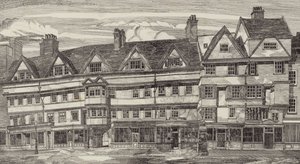 Oude huizen bij Holborn Bars, Londen