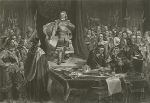 Oliver Cromwell weigert de Kroon van Engeland, 1657 door English School