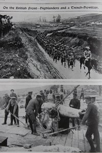 Aan het Britse front - Hooglanders en een loopgraafhouwitser, 1914-18 door English School