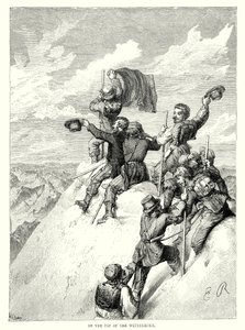 Op de top van de Wetterhorn (gravure)