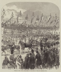 Opening van de Victoria Embankment door de Prins van Wales en Prinses Louisa door English School