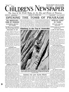 Het openen van het graf van de farao, illustratie uit The Childrens Newspaper, 13 januari 1923 door English School