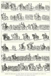 Orde van de Cavalerie bij de Opening van het Eerste Parlement van James VII door English School