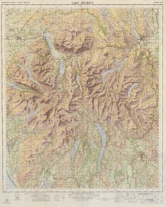 Ordnance Survey Kaart van het Lake District door English School