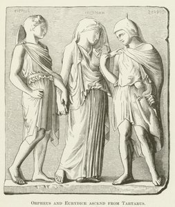 Orpheus en Eurydice stijgen op uit Tartarus door English School