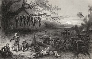 Voorpost van de Highland Brigade bij Benares, uit 