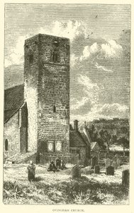 Ovingham Kerk (gravure) door English School