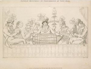 Padean Minstrels in uitvoering in Vauxhall Gardens, Londen door English School