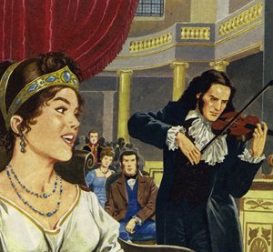 Paganini werd hofdirigent in Lucca en componeerde de sonate Napoleon door English School