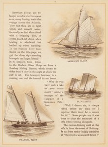 Pagina uit De boten van de wereld, eind 19e eeuw (kleurenlitho)