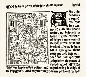 Pagina uit The Royal Book gedrukt door William Caxton in 1484, uit The National and Domestic History of England door William Hickman Smith Aubrey (1858-1916) gepubliceerd in Londen, ca. 1890 door English School
