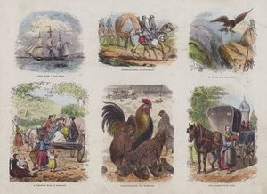 Pagina uit het Aantrekkelijke Prentenboek (gekleurde gravure) door English School