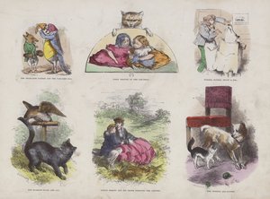 Pagina uit het Aantrekkelijke Prentenboek (gekleurde gravure) door English School