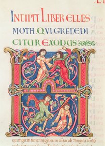 Pagina uit de Winchester Bijbel, ca. 1150-80 door English School