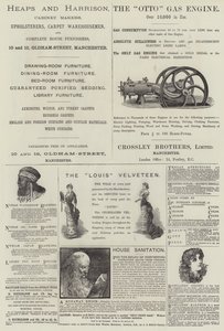 Pagina met advertenties (gravure) door English School