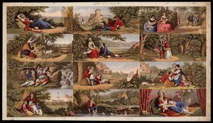 Pagina van Victoriaanse gedrukte scraps