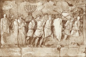 Deel van een fries op de Boog van Titus in Rome, met Joodse gevangenen die artefacten uit Jeruzalem dragen door English School