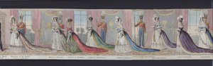Deel van het panorama van het huwelijk van Koningin Victoria, ca. 1840 door English School