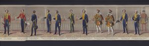 Deel van het panorama van het huwelijk van koningin Victoria, ca. 1840 door English School