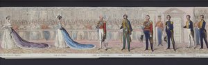 Deel van het panorama van het huwelijk van koningin Victoria, ca. 1840 door English School