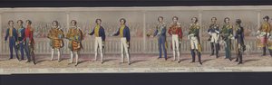 Deel van het panorama van het huwelijk van Koningin Victoria, ca. 1840 door English School