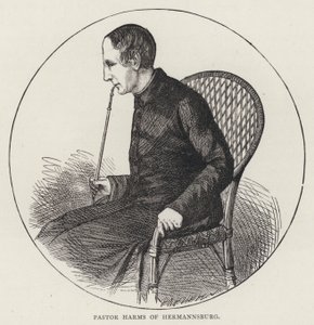 Pastoor Harms van Hermannsburg (gravure) door English School