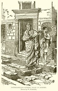 Paterfamilias.--Straatscène in Pompeii door English School