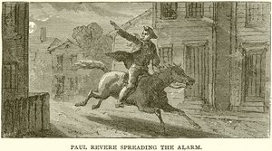 Paul Revere verspreidt het alarm door English School