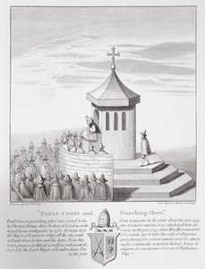 Pauls Cross en prediking daar, 1809 door English School