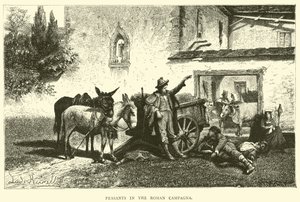 Boeren in de Romeinse Campagna door English School
