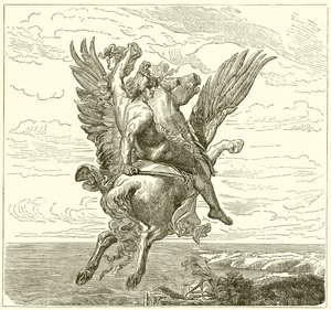 Perseus op het Gevleugelde Paard Pegasus, met het Hoofd van Medusa door English School