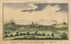 Perspectiefzicht op de stad Lichfield, c.1795-98