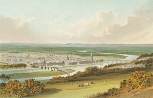 Perth vanaf Kinnoul Hill door English School