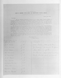 Verzoekschrift aan de directeuren van de London and North-Western Railway Company namens een werknemer ontslagen vanwege slechtziendheid, 1861 door English School