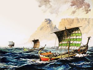 Foenicische ontdekkingsreizigers werden door een Egyptische farao gestuurd om rond de kust van Afrika te varen in 600 v.Chr. door English School