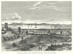 Picardy Village en Gayfield House (gravure) door English School