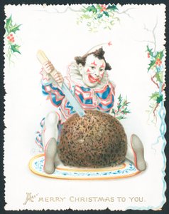 Pierrot snijdt pruimenpudding door English School