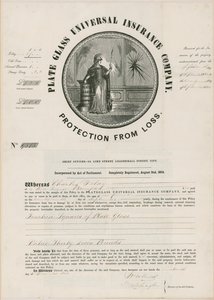 Plate Glass Universal Insurance Company door English School