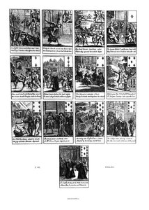 Speelkaarten die de afzetting van Henry Sacheverell (c.1674-1724) in 1710 uitbeelden, ruiten door English School