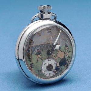 Zakhorloge met een afbeelding van een voetballer